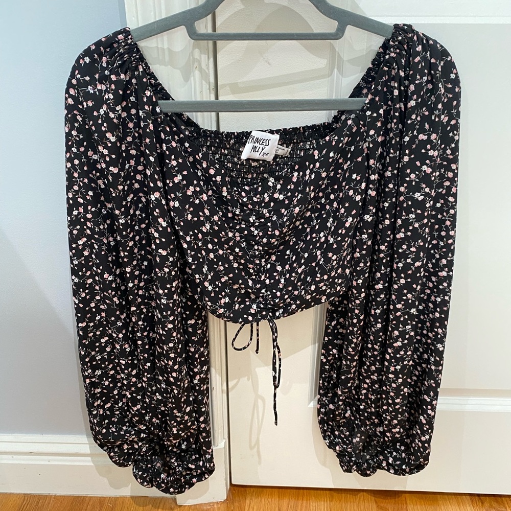 Princess polly black floral top